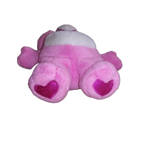VTG Take Care Bear Stuffed Pink Bear Purple Heart Plush 9 Inch Toy 2003 - Picture 4 of 9